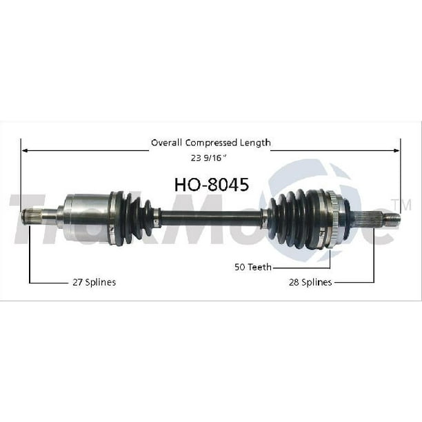For Honda Accord Acura L4 Standard Pair Set Front Left & Right CV Axle Shafts For Honda Accord Acura L4 Standard Pair Set Front Left & Right CV Axle Shafts